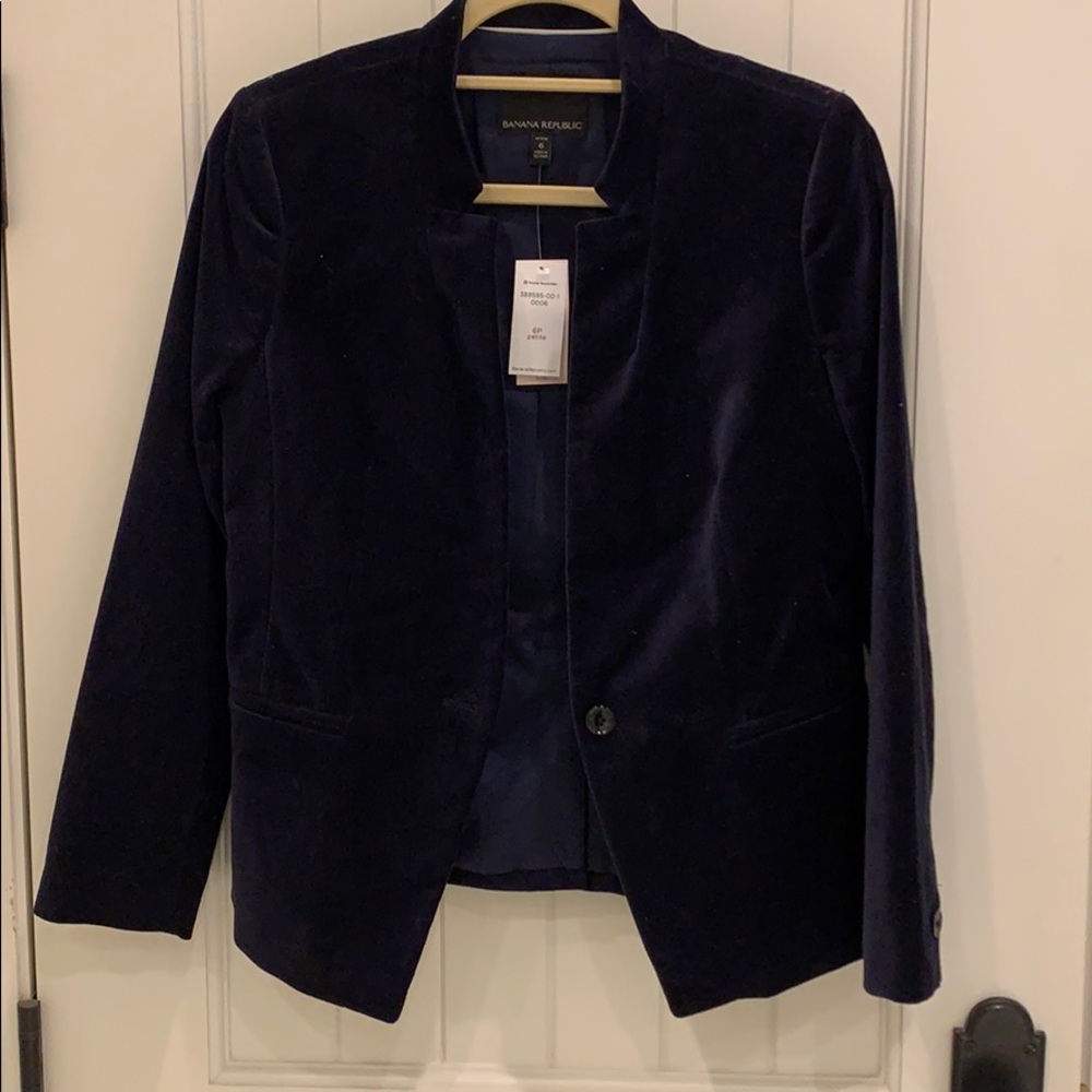 Banana Republic navy velvet blazer- 6P-NWT